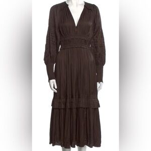 Brown silky Ulla Johnson dress